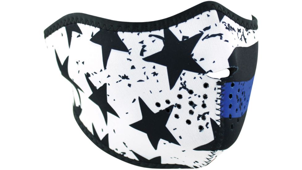 Zan Headgear Half Mask, Neoprene, Thin Blue Line Half Mask, WNFM171H