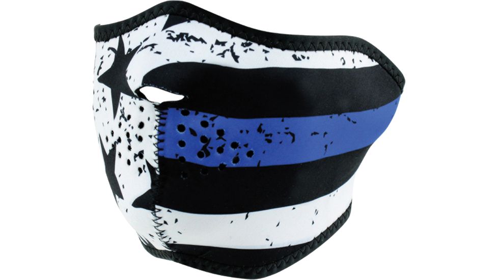 Zan Headgear Half Mask, Neoprene, Thin Blue Line Half Mask, WNFM171H