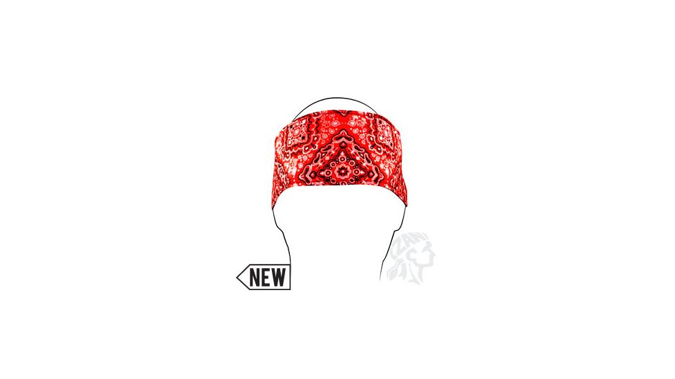 Zan Headgear Headband, Cotton, Red Paisley HBV106