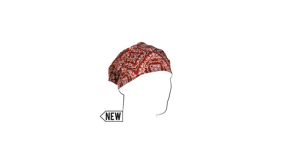 Zan Headgear Headwrap, Cotton, Red Paisley HBW106