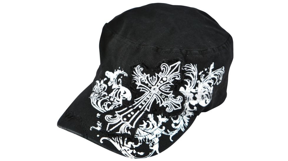 Zan Headgear Highway Honey Black Gothic Cross Cap CPHH05