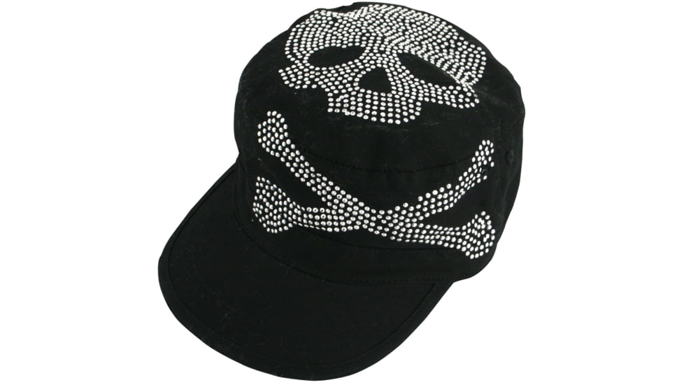 Zan Headgear Highway Honey Series Black Skull Studs Cap CPHH03