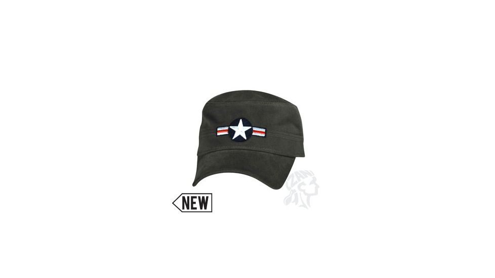 Zan Headgear Military Cap, Aircraft Insignia, Olive Green CPA145