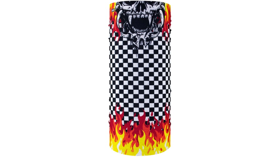 Zan Headgear Polyester Motley Tube, Checkered Flames, Polyester, T450