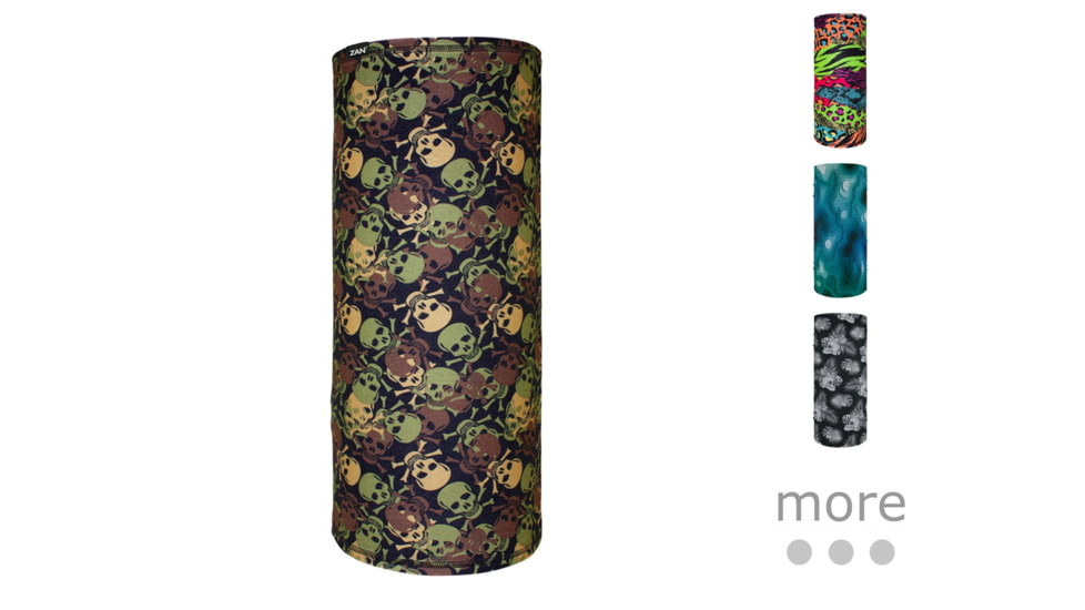 Zan Headgear Motley Tube Polyester Navy, All Over Skull Camo, Animal Block, Aqua, Black &amp; White Tropical Skull, Black/Orange, Burnt Orange