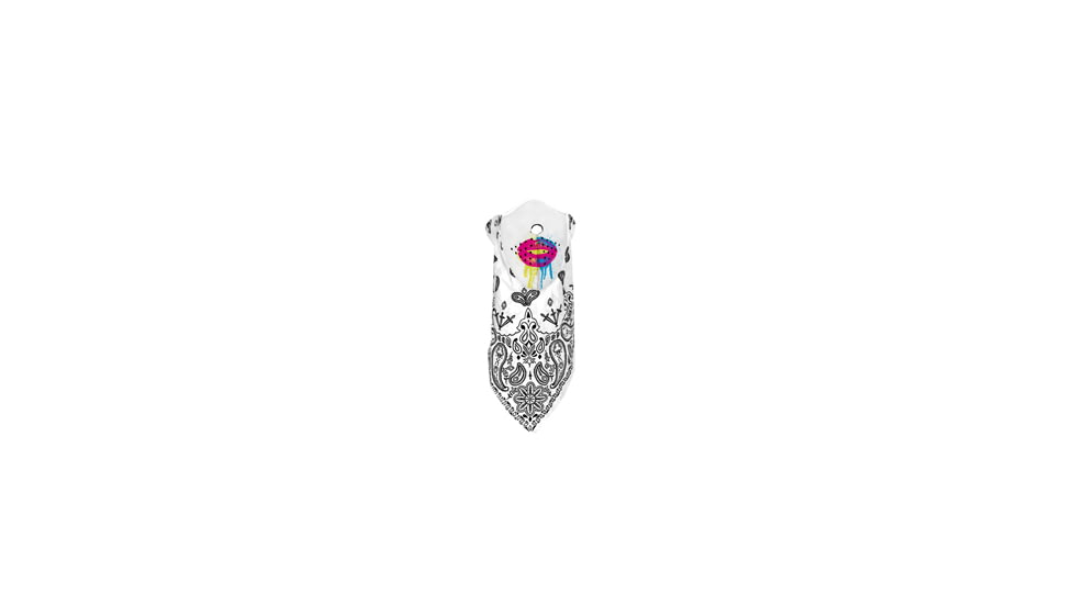 Zan Headgear Neodanna Mask, Cotton-Neoprene, Lips w-  White Paisle WNEO144