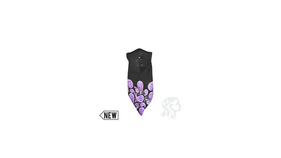 Zan Headgear Neodanna Mask, Cotton-Neoprene, Purple Paisley WNEO139