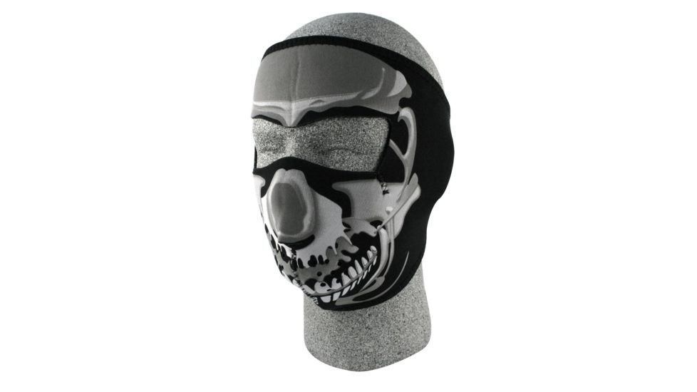 Zan Headgear Neoprene Face Mask Chrome Skull WNFM023