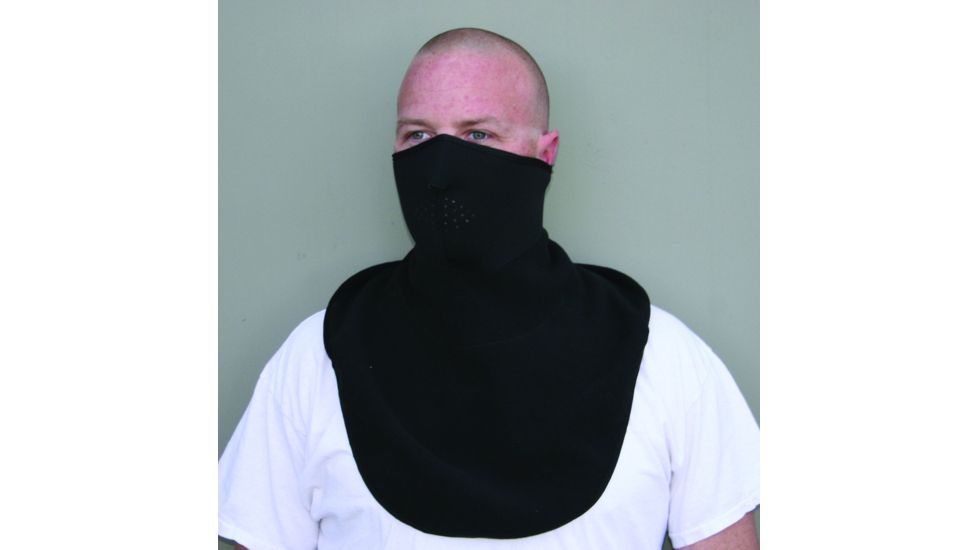 Zan Headgear Neoprene Half Face Mask Fleece Neck Shield Black WNFM114HF