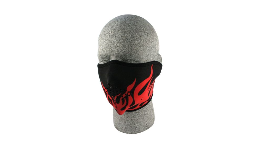 Zan Headgear Neoprene Half Mask, Red Flames, WNFM229RH