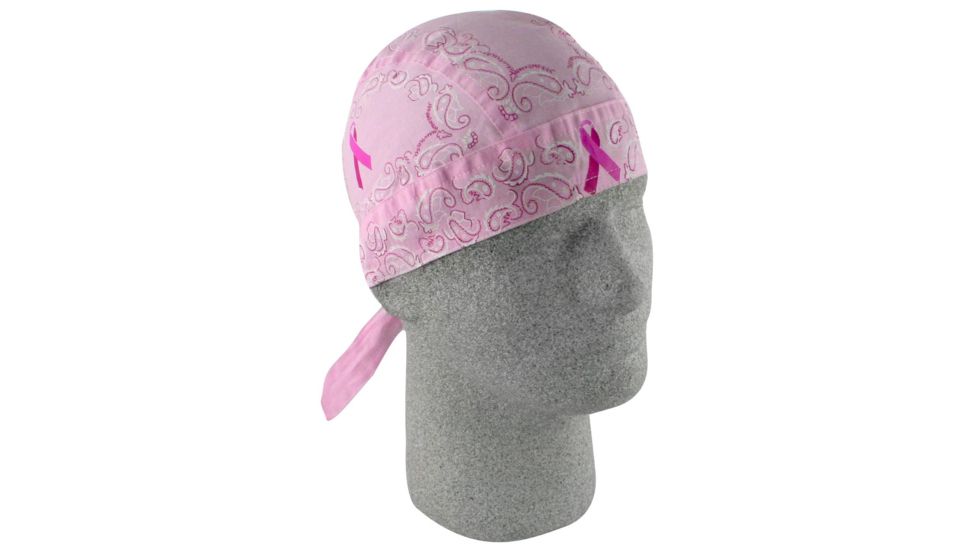 Zan Headgear Pink Ribbon Breast Cancer Pink Ribbon Paisley Flydanna ZBC05