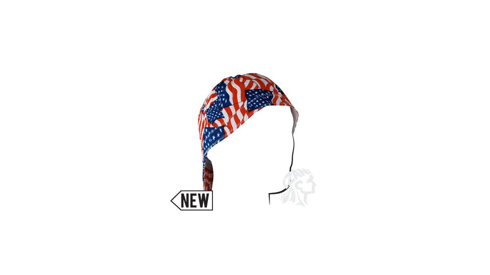 Zan Headgear Welders Cap, Cotton, Wavy American Flag, Size 7.5 CPW265L