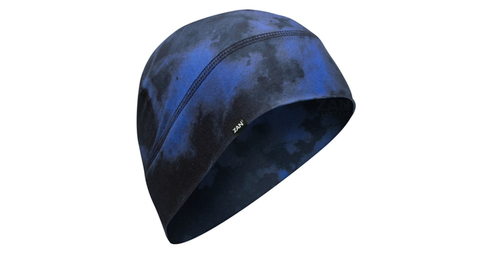 Zan Helmet Liner/Beanie SportFlex Series Black &amp; Blue Tie Dye
