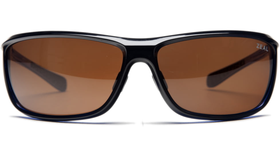 Zeal Optics Backyard Sunglasses, Black + Blue Gloss Frame and Polarized Dark Grey Lens 10061