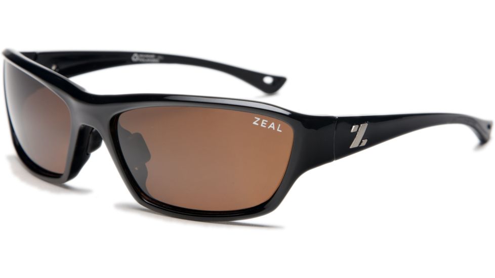 Zeal Optics Boundary Sunglasses, Black Gloss Frame and Polarized Copper Lens 10031