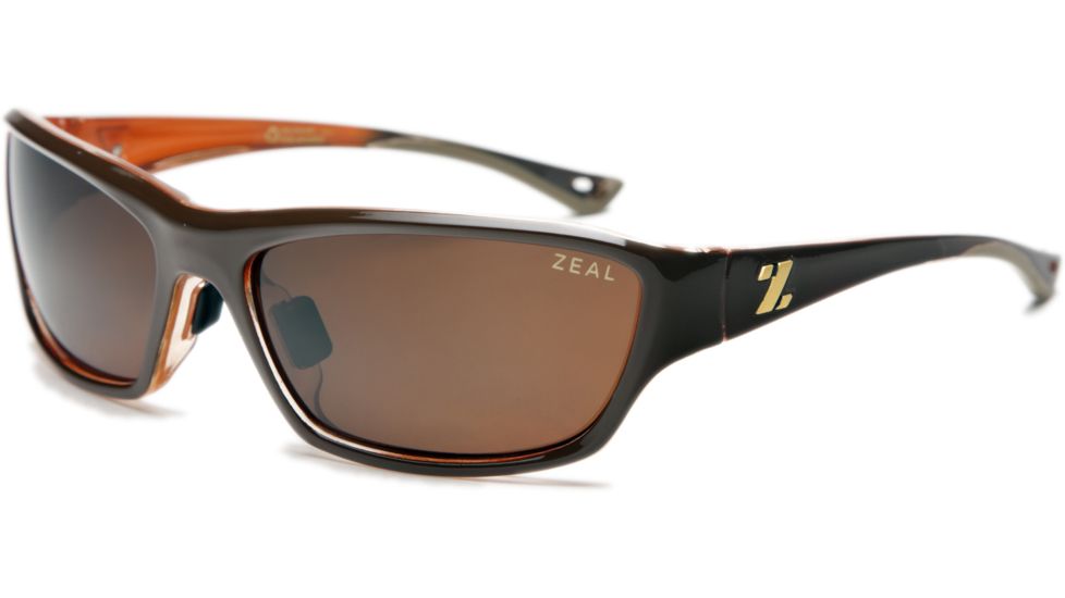 Zeal Optics Boundary Sunglasses, Brown + Orange Gloss Frame and Polarized Copper Lens 10033