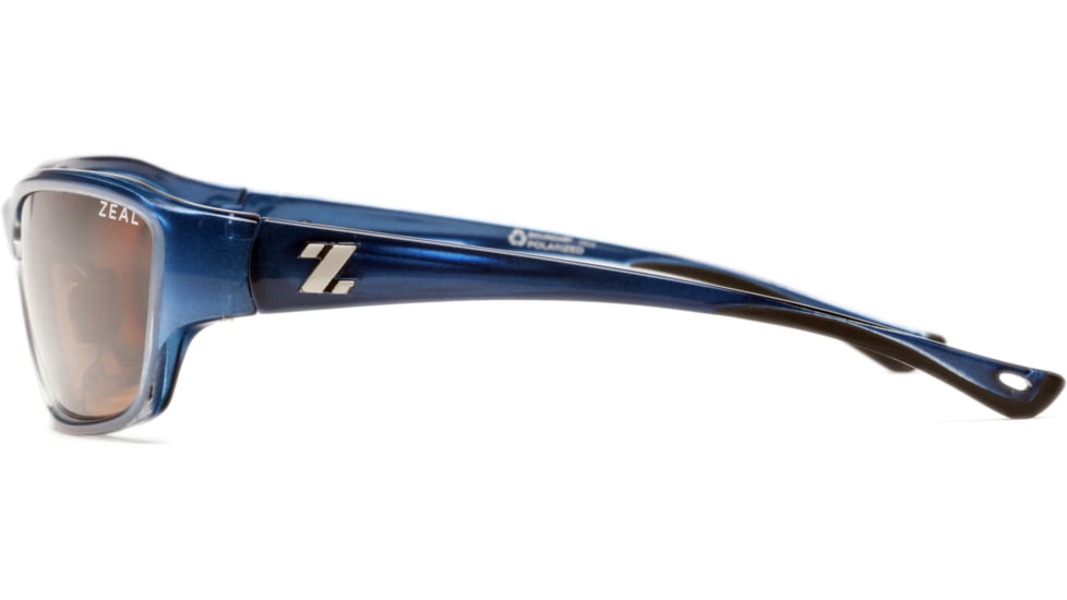 Zeal Optics Boundary Sunglasses, Clear Blue Gloss Frame and Polarized Copper Lens 10034