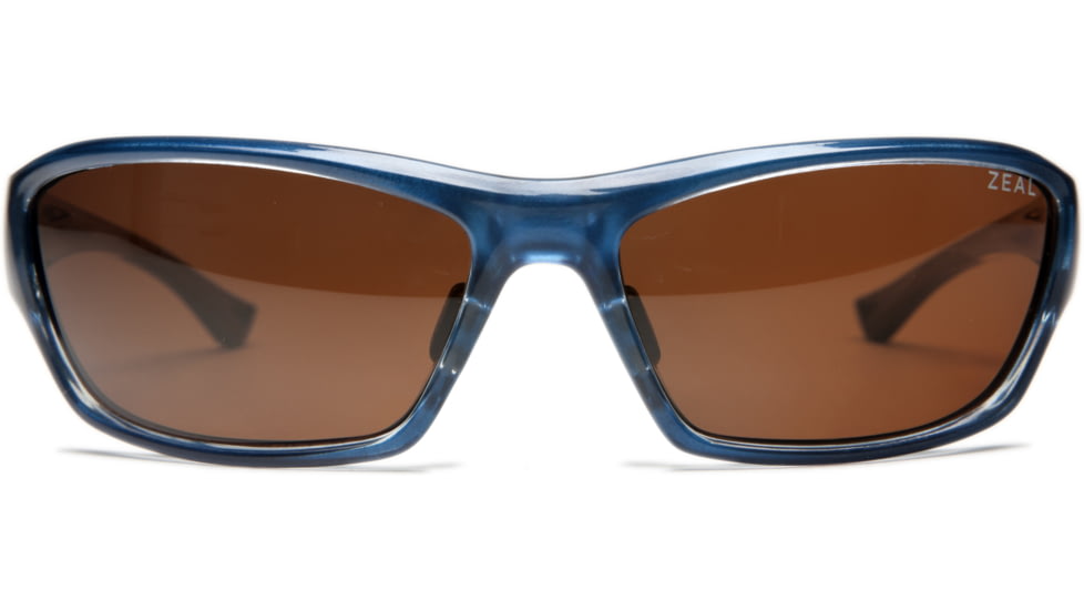 Zeal Optics Boundary Sunglasses, Clear Blue Gloss Frame and Polarized Copper Lens 10034
