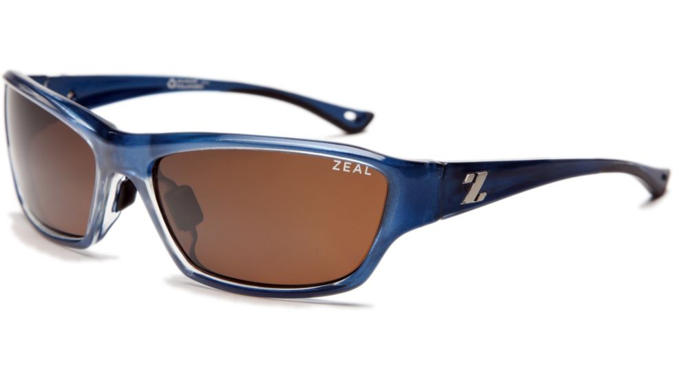Zeal Optics Boundary Sunglasses, Clear Blue Gloss Frame and Polarized Copper Lens 10034