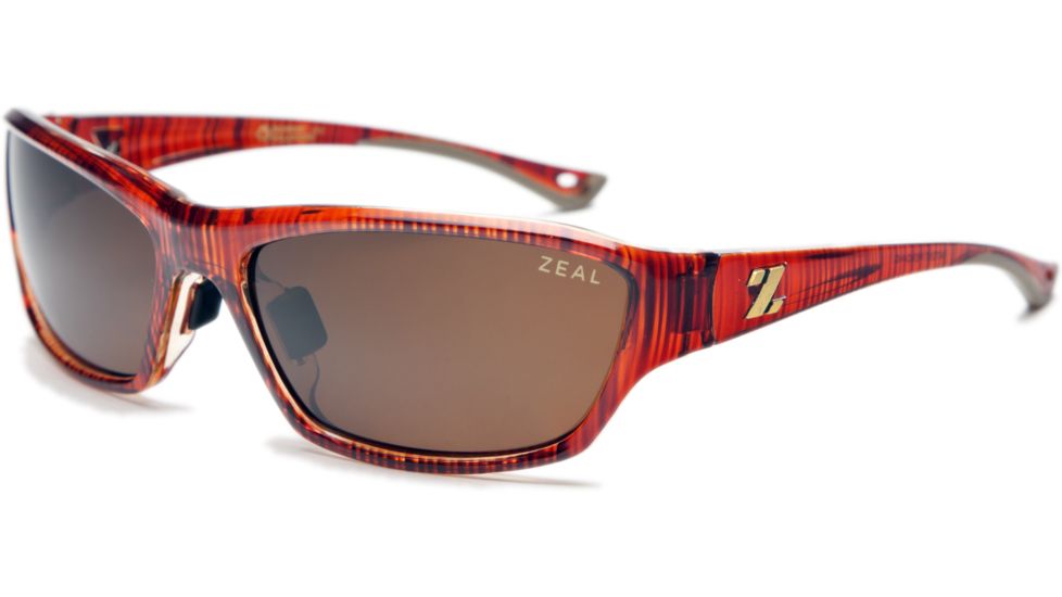 Zeal Optics Boundary Sunglasses, Clear Rust Wood Grain Frame and Polarized Copper Lens 10035
