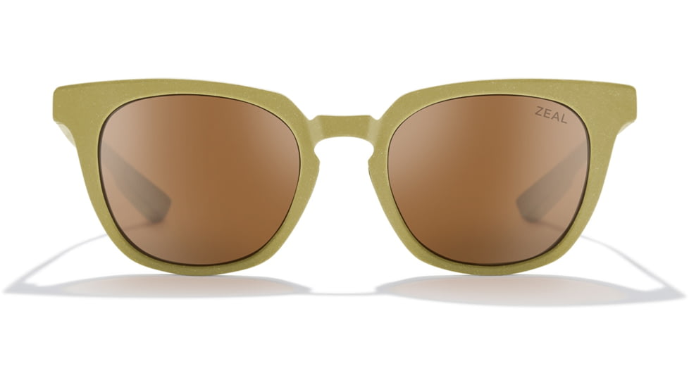 Zeal Optics Calistoga Recycled Plastics and Plant-Based Cat-Eye Polarized Sunglasses, Lichen/Copper, Medium, 12026