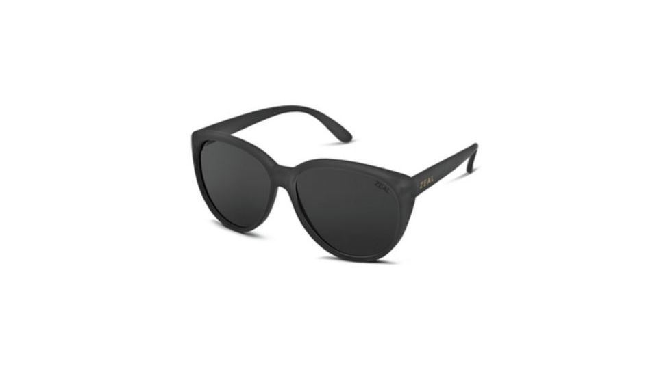 Zeal Optics Dakota Sunglasses, Matte Black Frame, Polarized Dark Grey Lens, Polarized, 10888