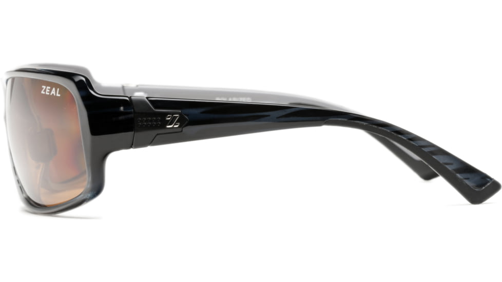 Zeal Optics Epic Sunglasses, Black + Blue Wood Grain Frame and Polarized Copper Lens 10071