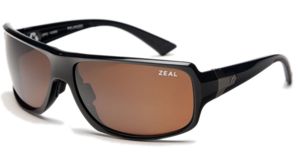 Zeal Optics Epic Sunglasses, Black Gloss Frame and Polarized Copper Lens 10068