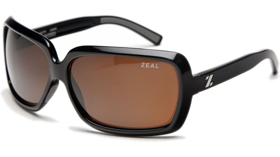 Zeal Optics Felicity Womens Sunglasses, Black Gloss Frame and Polarized Copper Lens 10024