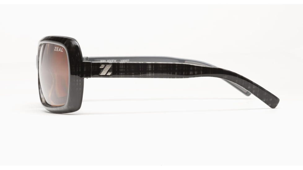 Zeal Optics Felicity Womens Sunglasses, Black Plaid Frame and Polarized Copper Lens 10027