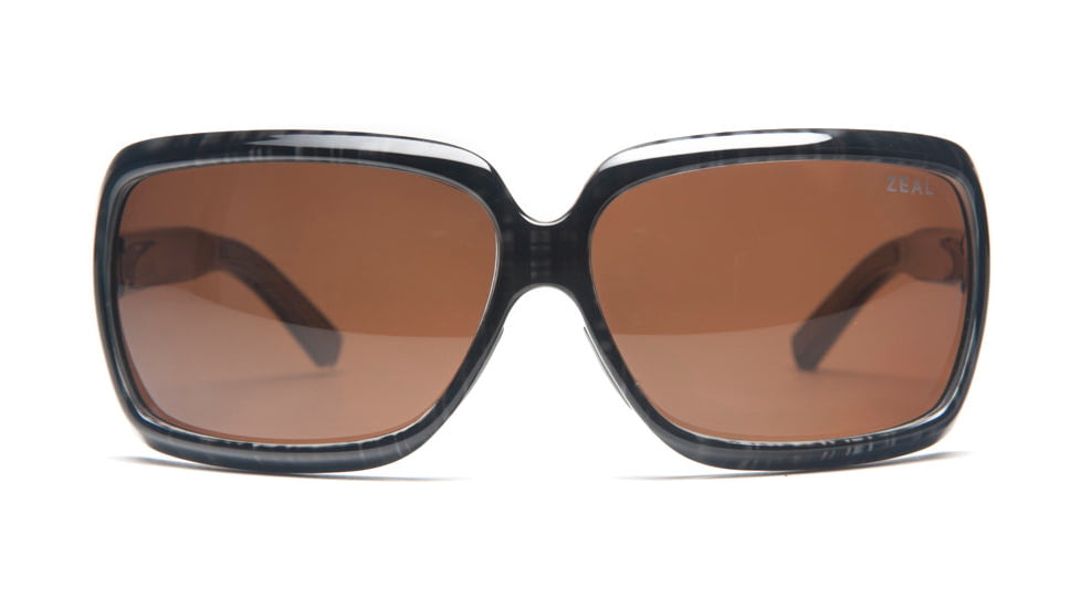 Zeal Optics Felicity Womens Sunglasses, Black Plaid Frame and Polarized Copper Lens 10027