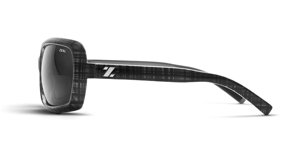 Zeal Optics Felicity Womens Sunglasses, Black Plaid Frame and Polarized Dark Grey Lens 10396