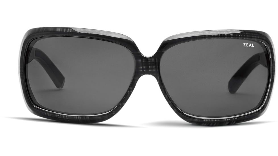 Zeal Optics Felicity Womens Sunglasses, Black Plaid Frame and Polarized Dark Grey Lens 10396