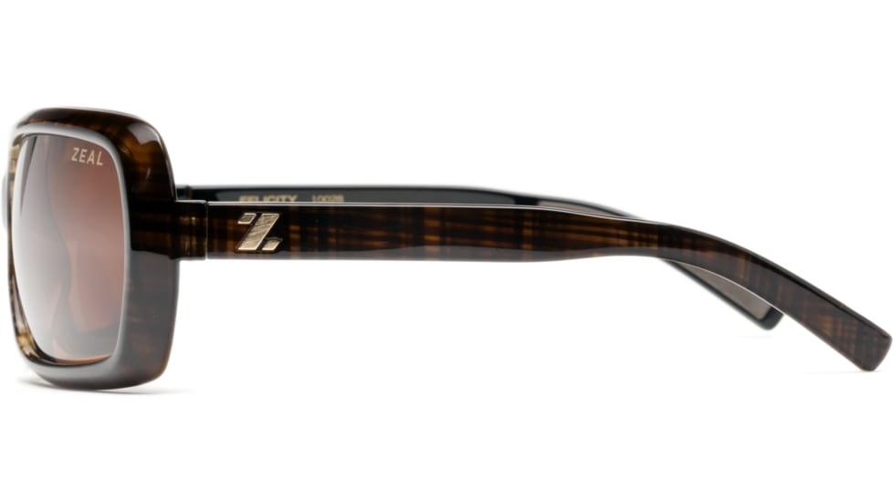 Zeal Optics Felicity Womens Sunglasses, Brown Plaid Frame and Polarized Copper Lens 10028