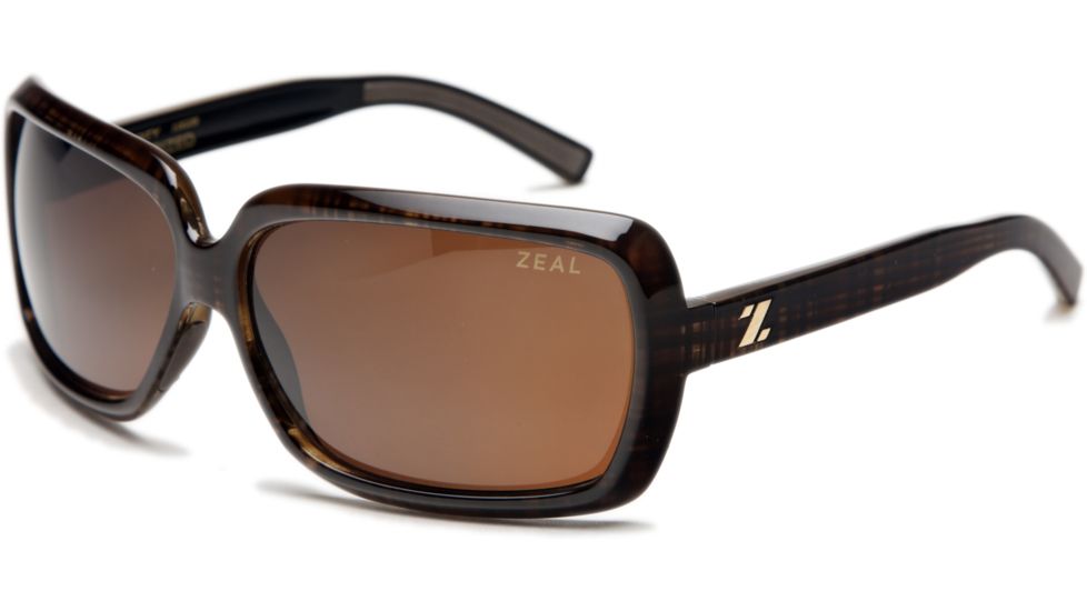 Zeal Optics Felicity Womens Sunglasses, Brown Plaid Frame and Polarized Copper Lens 10028