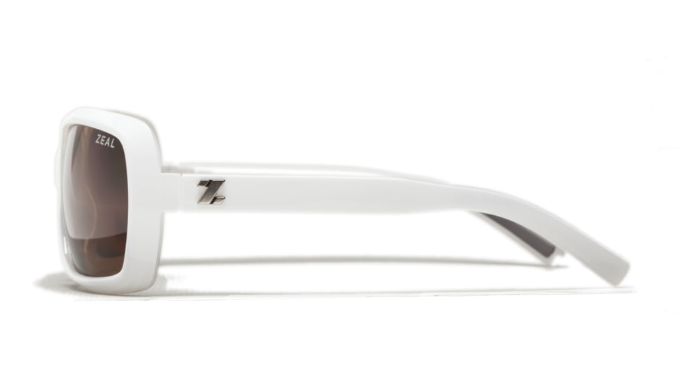 Zeal Optics Felicity Womens Sunglasses, White Gloss Frame and Polarized Copper Lens 10025