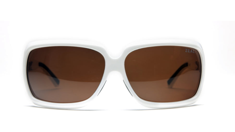 Zeal Optics Felicity Womens Sunglasses, White Gloss Frame and Polarized Copper Lens 10025