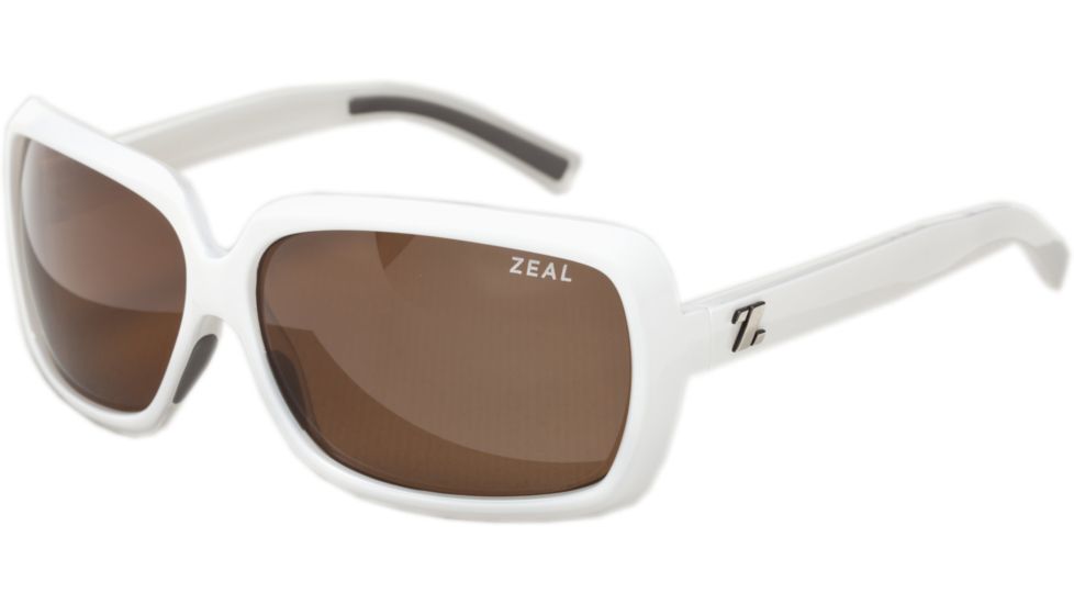 Zeal Optics Felicity Womens Sunglasses, White Gloss Frame and Polarized Copper Lens 10025