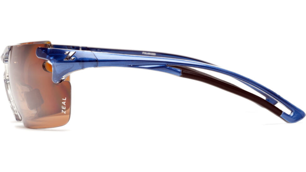 Zeal Optics Helix Sunglasses, Blue Gloss Frame and Polarized Copper Lens 10055