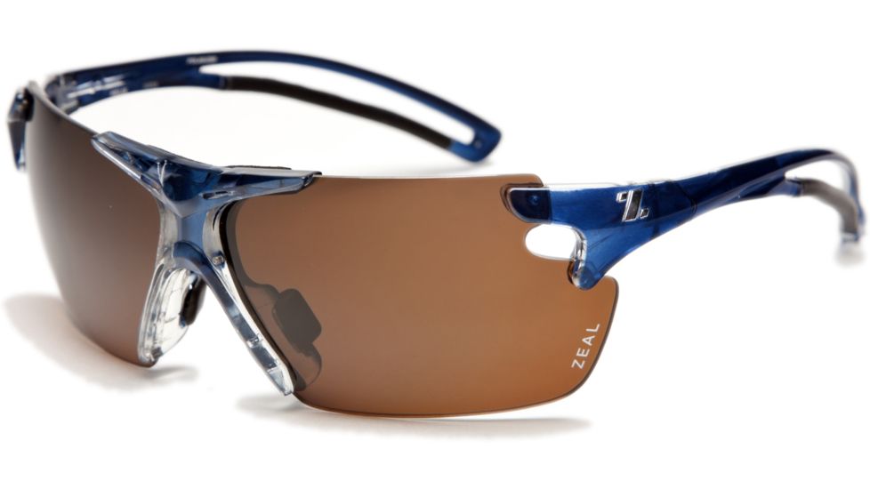 Zeal Optics Helix Sunglasses, Blue Gloss Frame and Polarized Copper Lens 10055