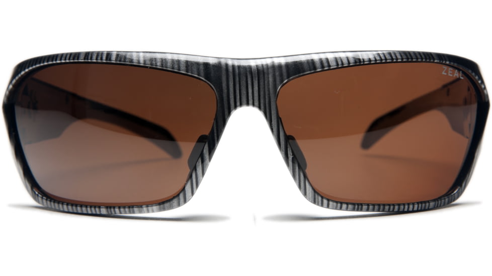Zeal Optics Insomnia Sunglasses, Silver + Black Wood Grain Frame and Polarized Copper Lens 10041