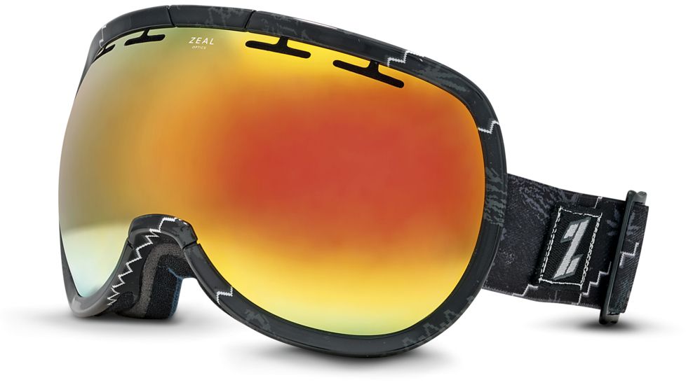 Zeal Optics Level Ski Goggles, Henley Black Frame and Bluebird Mirror Optimum Lens 10272