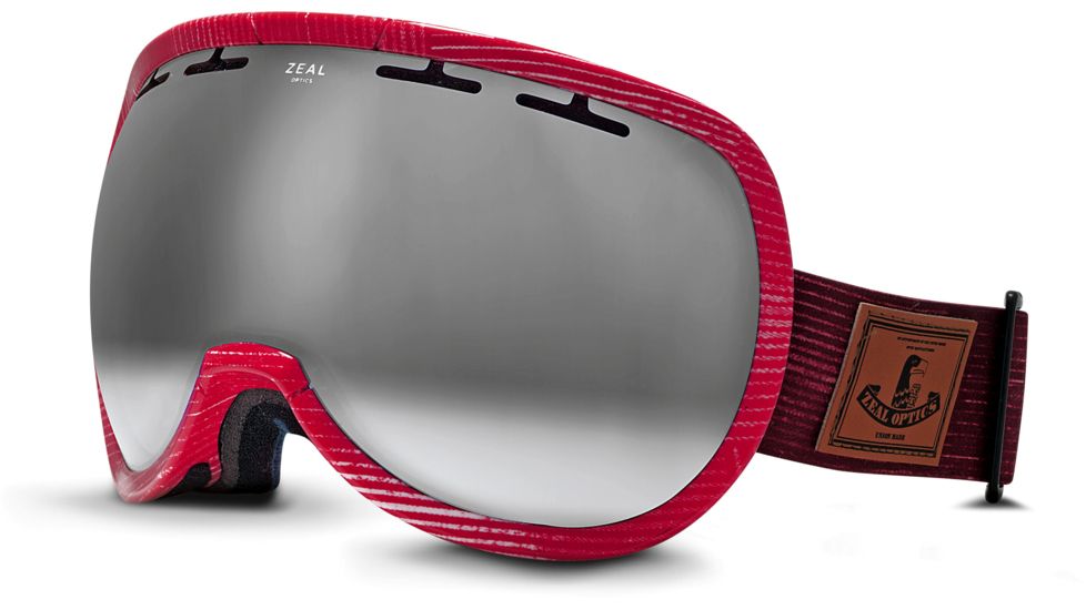 Zeal Optics Level Ski Goggles, MADE Red Wash Frame and Bluebird Mirror Optimum Lens 10271