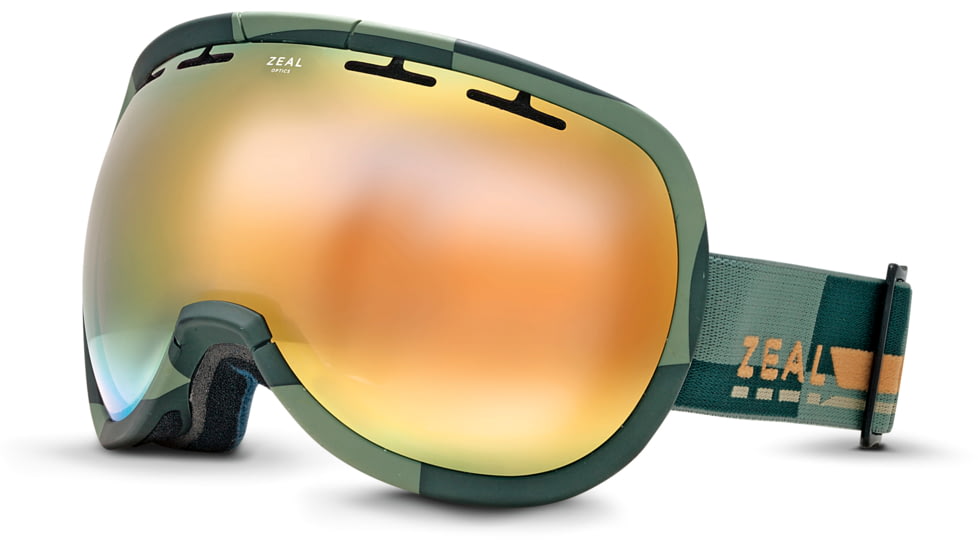 Zeal Optics Level Ski Goggles, Supply Olive Frame and Alchemy Mirror Optimum Lens 10268