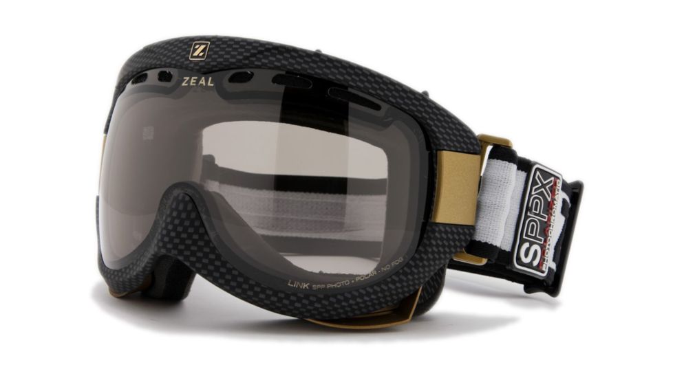 Zeal Optics Link Classic Ski Goggles, Carbon Matte Black Frame and Polarized Automatic Optimum Lens LK4SPP