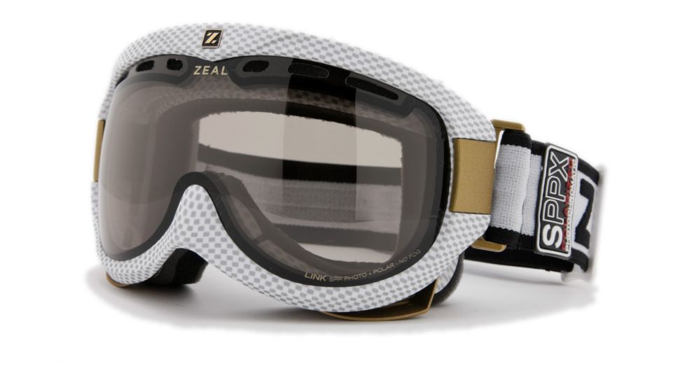 Zeal Optics Link Classic Ski Goggles, Carbon Matte White Frame and Polarized Automatic Optimum Lens LK4SPPW