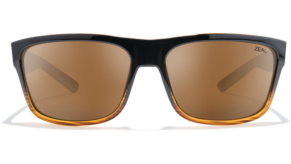 Zeal Optics Rampart Plant-Based Square Wrap Polarized Sunglasses, Gloss Torched Woodgrain/Copper, Medium, 11744