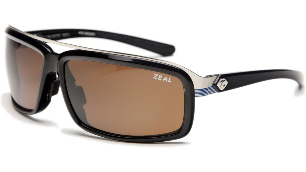Zeal Optics Re-Entry Sunglasses, Black Gloss Frame and Polarized Copper Lens 10073