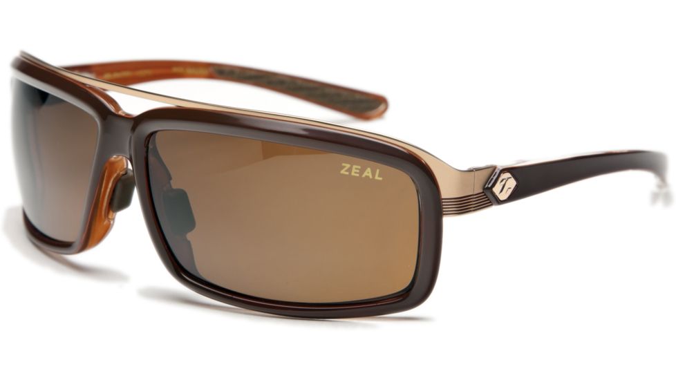 Zeal Optics Re-Entry Sunglasses, Chocolate Gloss Frame and Polarized Copper Lens 10074