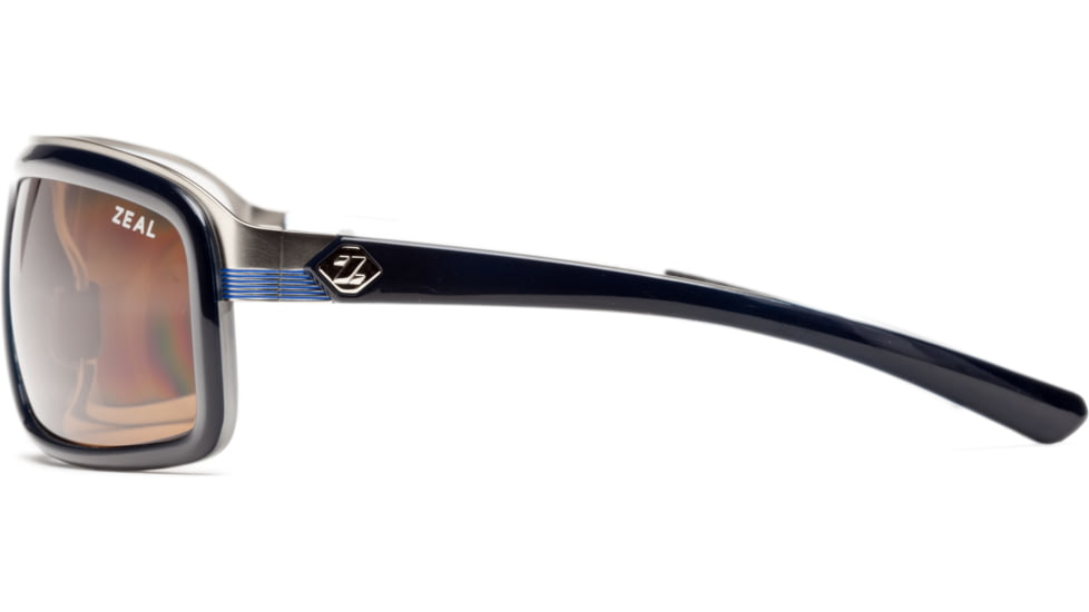 Zeal Optics Re-Entry Sunglasses, Dark Blue + White Gloss Frame and Polarized Copper Lens 10075